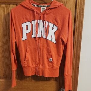 PINK Victoria's Secret Orange Zip-Up Jacket